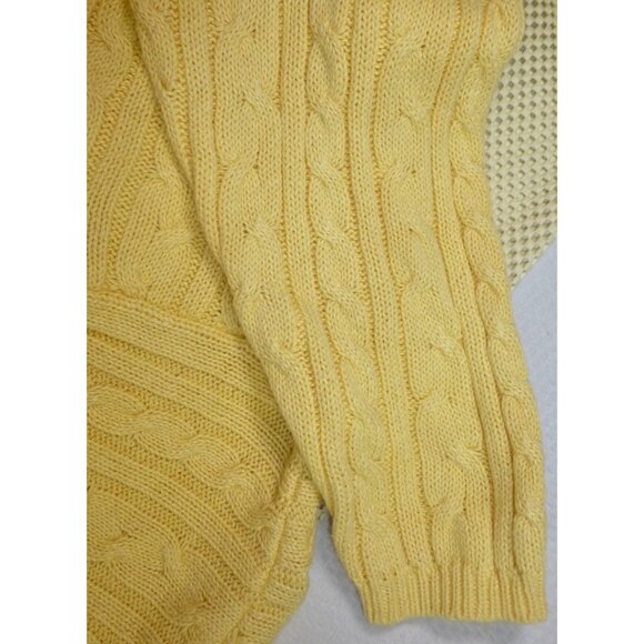 VTG Paul Harris Design Yellow Cable Knit Sweater Large 55% Ramie 45% Cotton - Picture 7 of 12